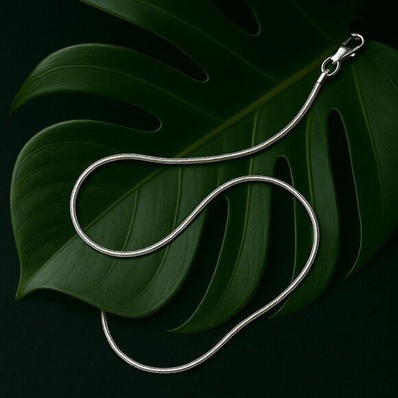 925 Sterling Silver 1MM Round Snake Chain Necklace for Women – Italian Silver Ne - Picture 5 of 7